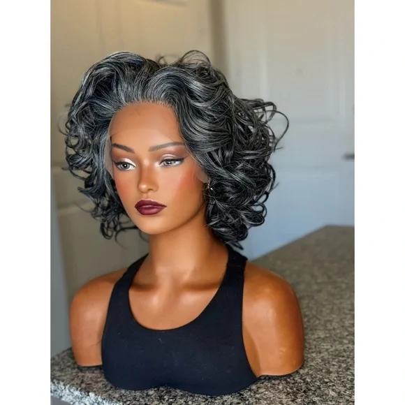 ENGLAND8” Salt & Pepper Lace Frontal Wig - Chic Style for Effortless Glam